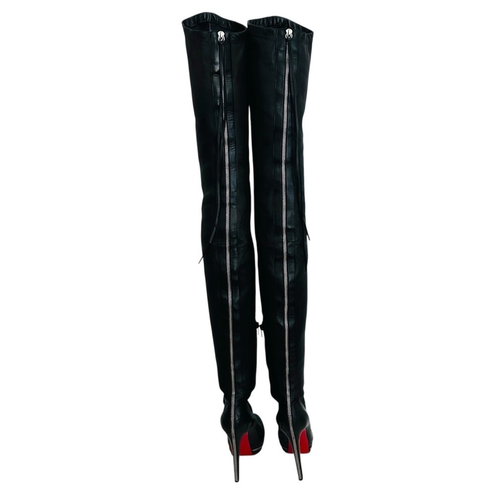 Christian Louboutin Unique 140 OTK Black Leather Boots EU 37 Nappa Leather - Picture 9 of 16